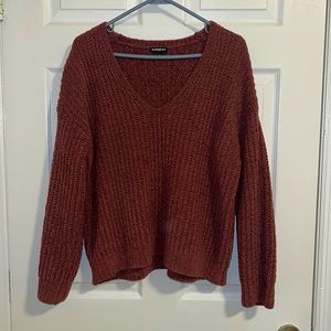 Mauve Express V-Neck Sweater
